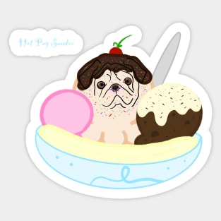 Hot Pug Sundae Sticker